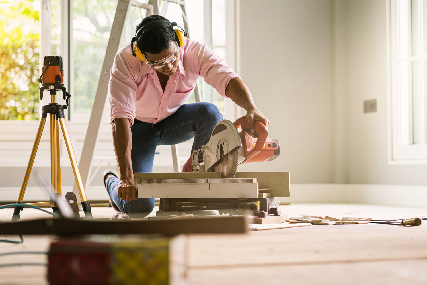Home improvement contractor working on a property