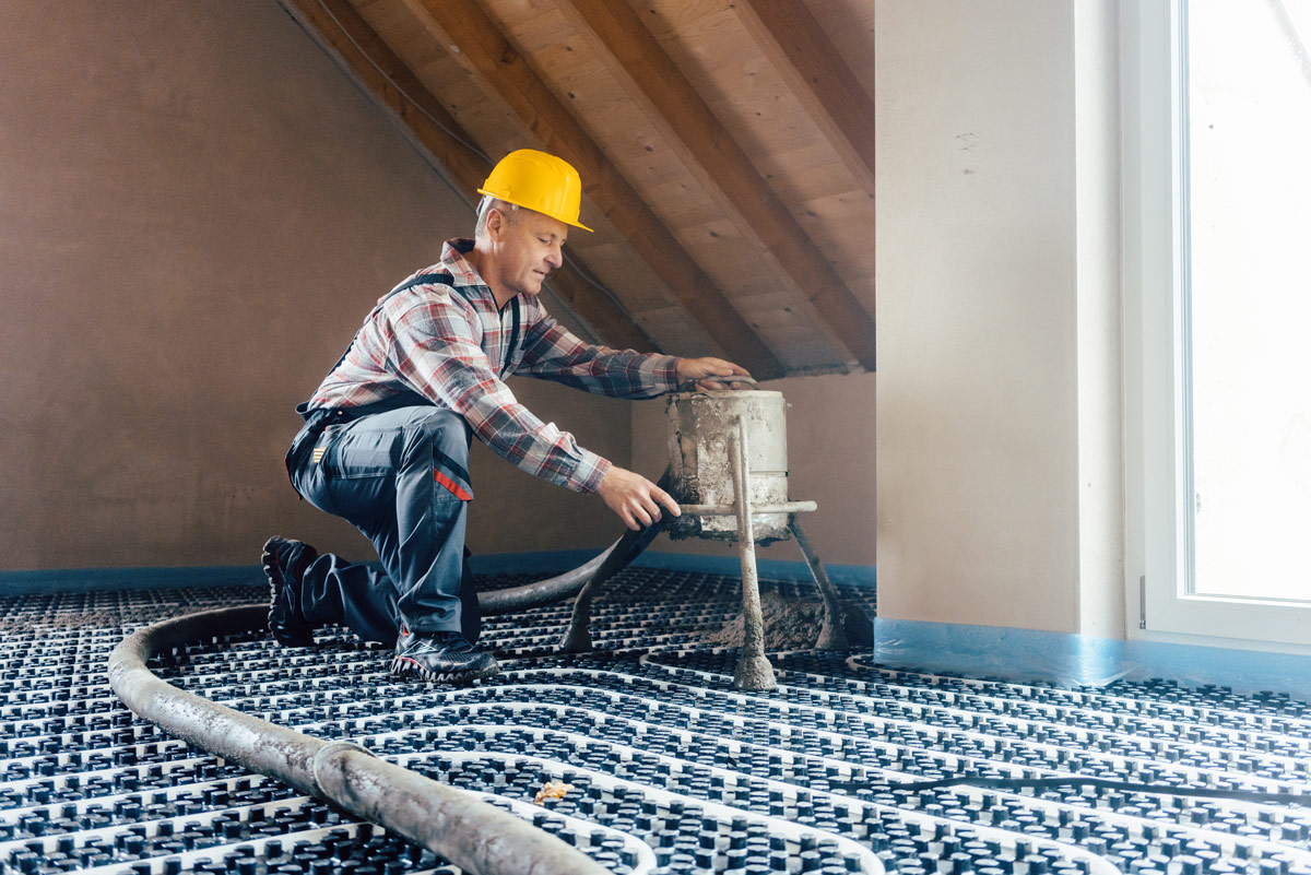 Bonded and licensed mechanical contractor installing a heating system